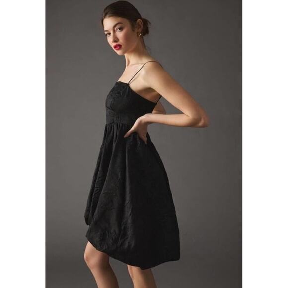 Anthropologie Jacquard Bubble Hem Dress Black Size 10 NEW - Picture 3 of 16